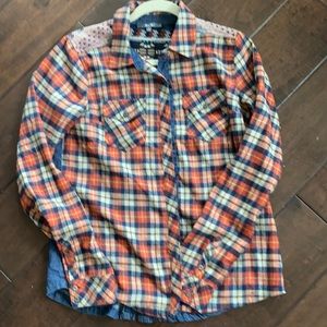 Miss me jean and flannel top size small
